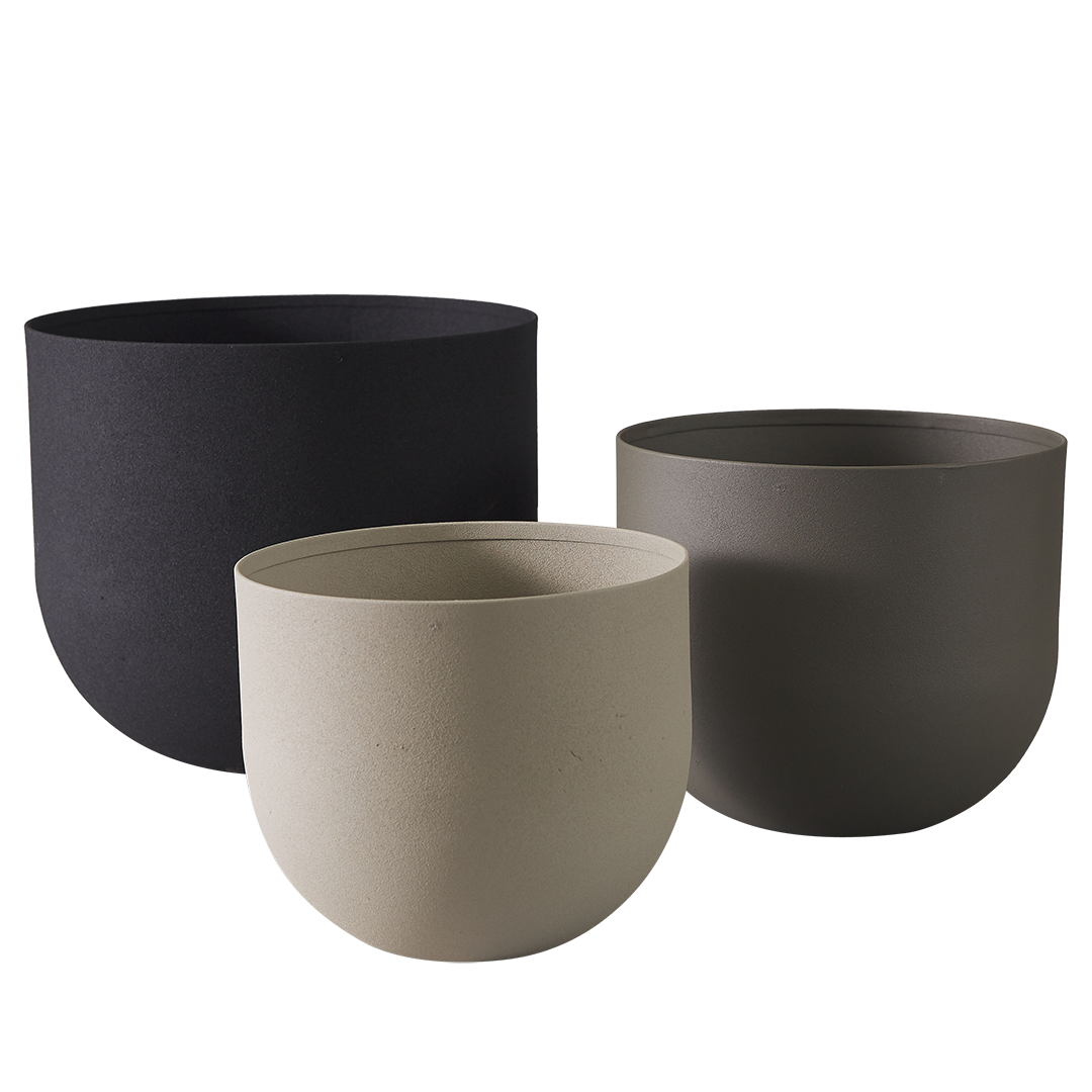 planter bowls - set 3 stone
